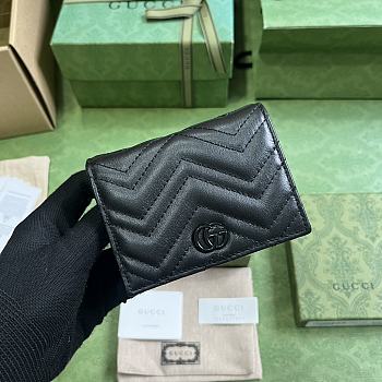 Bagsaaa Gucci Marmont All Black Wallet - 11 x 8.5 x 3cm