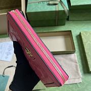 	 Bagsaaa Gucci GG MATELASSÉZIP AROUND WALLET PINK - W19.5cm x H11cm x D3cm - 4