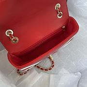 	 Bagsaaa Chanel Flap Bag Chevron Red and White - 20*13*5cm - 6