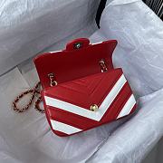 	 Bagsaaa Chanel Flap Bag Chevron Red and White - 20*13*5cm - 5