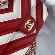 	 Bagsaaa Chanel Flap Bag Chevron Red and White - 20*13*5cm - 4