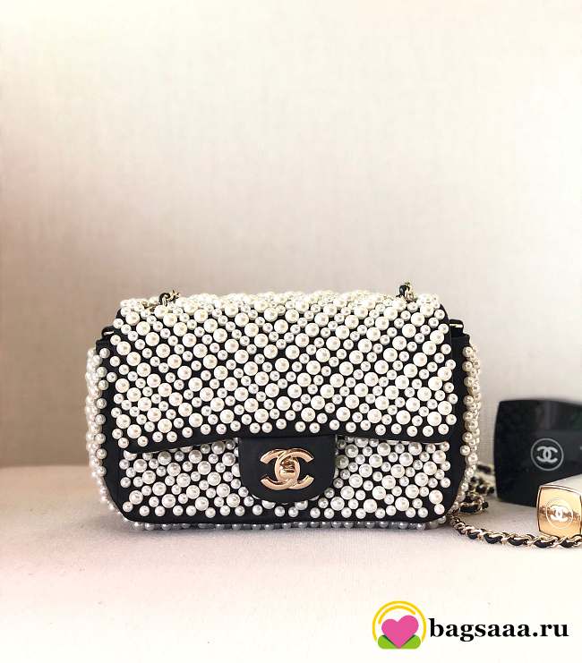 Chanel Flap Pearl Bag 20cm   - 1