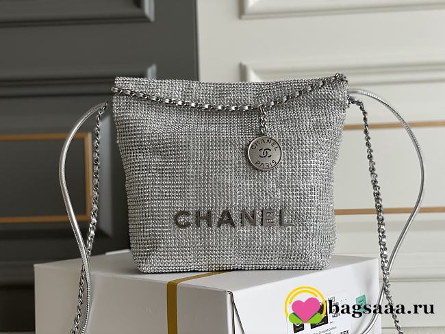Bagsaaa Chanel 22 Tote Mini Silver - 19-20-6cm - 1