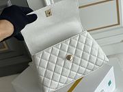 	 Bagsaaa Chanel Coco Handle White Bag - 24x14x10cm - 3