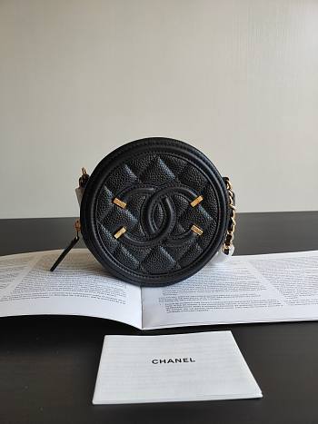 	 Bagsaaa Chanel Around CC Filigree Black - 12cm