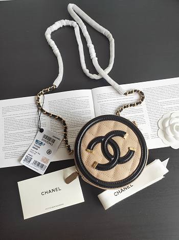 	 Bagsaaa Chanel Around CC Filigree Beige - 12cm