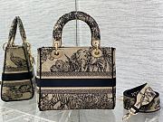 Bagsaaa Lady Dior Brown Toile de Jouy Embroidery - 24cm - 2
