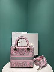 	 Bagsaaa Lady Dior Pink Toile de Jouy Embroidery - 24cm - 3