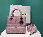 	 Bagsaaa Lady Dior Pink Toile de Jouy Embroidery - 24cm - 1