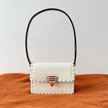 	 Bagsaaa Valentino Garavani Rockstud Shoulder White Bag - 18.5x12x8cm