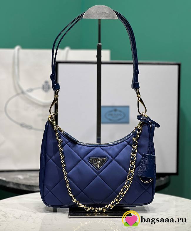 	 Bagsaaa Prada Re-Nylon mini-bag Dark Blue - 22x18x6cm - 1