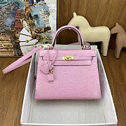 Bagsaaa Hermes Kelly Lizzard Pink Leather - 25cm - 1