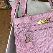 Bagsaaa Hermes Kelly Lizzard Pink Leather - 25cm - 5