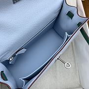 	 Bagsaaa Hermes Kelly Epsom Leather Blue brume Vert jad - 25cm - 5