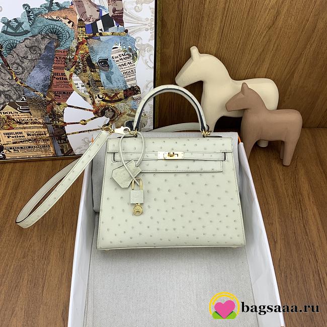Bagsaaa Hermes Kelly Ostrich Leather - 25cm - 1