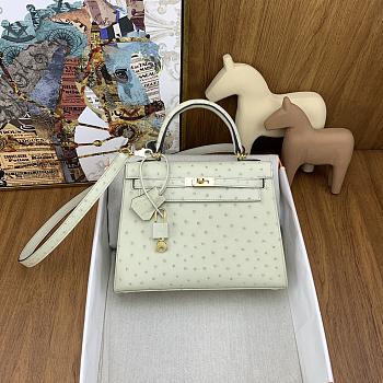 Bagsaaa Hermes Kelly Ostrich Leather - 25cm