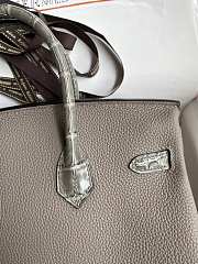 	 Bagsaaa Hermes Birkin Touch Togo Leather and Shiny Niloticus Crocodile Dark Grey - 25cm - 4