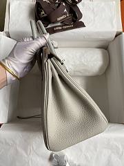	 Bagsaaa Hermes Birkin Touch Togo Leather and Shiny Niloticus Crocodile Light Grey - 25cm - 6