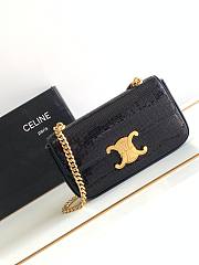 	 Bagsaaa Celine Chain Shoulder Bag Triomphe in black - 20.5 X 10.5 X 4 - 1