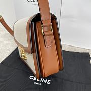 Bagsaaa Celine Classique Triomphe In Canvas Brown and Beige - 22.5 X 16.5 X 7.5cm - 6