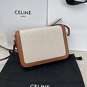 Bagsaaa Celine Classique Triomphe In Canvas Brown and Beige - 22.5 X 16.5 X 7.5cm - 3