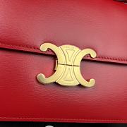 	 Bagsaaa Celine Classique Triomphe In shiny Calfskin Leather Red - 22.5 X 16.5 X 7.5 cm - 3