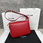 	 Bagsaaa Celine Classique Triomphe In shiny Calfskin Leather Red - 22.5 X 16.5 X 7.5 cm - 2