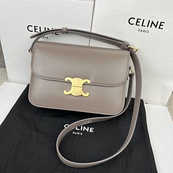 	 Bagsaaa Celine Classique Triomphe In shiny Calfskin Leather Grey - 22.5 X 16.5 X 7.5 cm