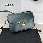 	 Bagsaaa Celine Classique Triomphe In shiny Calfskin Leather Dark Green - 22.5 X 16.5 X 7.5 cm - 1