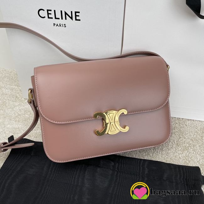 	 Bagsaaa Celine Classique Triomphe In shiny Calfskin Leather Dust Pink - 22.5 X 16.5 X 7.5 cm - 1