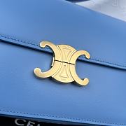 Bagsaaa Celine Classique Triomphe In shiny Calfskin Leather Blue - 22.5 X 16.5 X 7.5 cm - 3