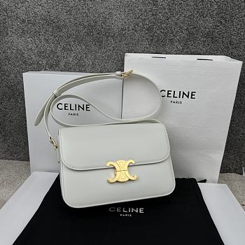 Bagsaaa Celine Classique Triomphe In shiny Calfskin Leather White - 22.5 X 16.5 X 7.5 cm