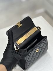 	 Bagsaaa Chanel Small Lambskin Flap Black Bag - 11.5x14.5x5.5cm - 2