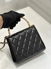 	 Bagsaaa Chanel Small Lambskin Flap Black Bag - 11.5x14.5x5.5cm - 4