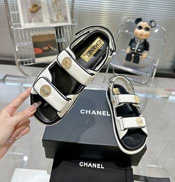 	 Bagsaaa Chanel Sandals Lambskin Leather White