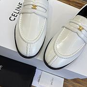 	 Bagsaaa Celine White Loafers With Triomphe Logo - 5