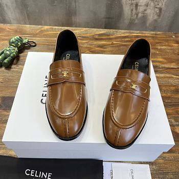 	 Bagsaaa Celine Brown Loafers With Triomphe Logo