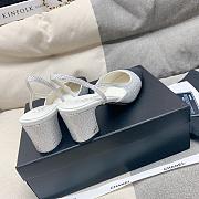 	 Bagsaaa Chanel Mary Jane Crystal White Shoes 6.5 cm - 2