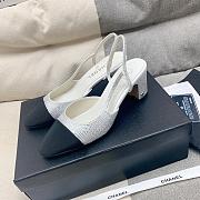 	 Bagsaaa Chanel Mary Jane Crystal White Shoes 6.5 cm - 6