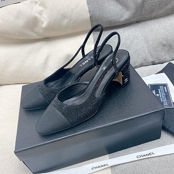 	 Bagsaaa Chanel Mary Jane Crystal Black Shoes 6.5 cm