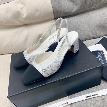 	 Bagsaaa Chanel Mary Jane Crystal White Shoes 6.5 cm
