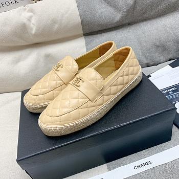 	 Bagsaaa Chanel Espadrilles Shoes Quilted Leather Beige