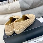 	 Bagsaaa Chanel Espadrilles Shoes Quilted Leather Beige - 3