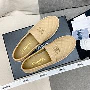 	 Bagsaaa Chanel Espadrilles Shoes Quilted Leather Beige - 5