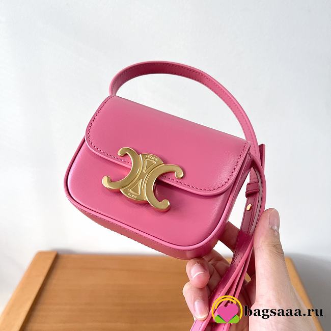 	 Bagsaaa Celine Mini Triomphe Pink Bag - 11x8x4cm - 1