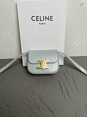 	 Bagsaaa Celine Mini Triomphe Blue Bag - 11x8x4cm - 1