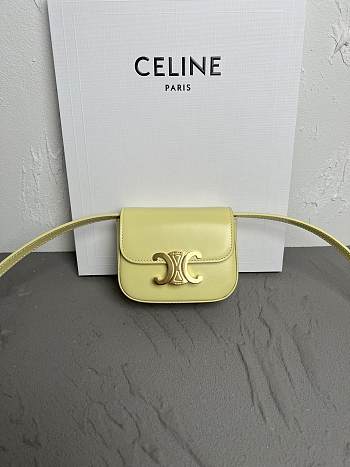 	 Bagsaaa Celine Mini Triomphe Yellow Bag - 11x8x4cm