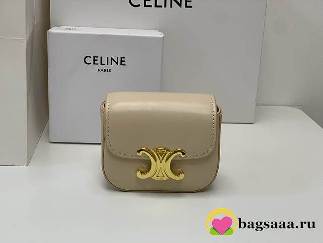 	 Bagsaaa Celine Mini Triomphe Beige Bag - 11x8x4cm - 1