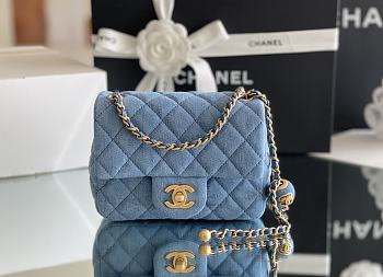 	 Bagsaaa Chanel Denim Flap Bag - 18x13x7cm