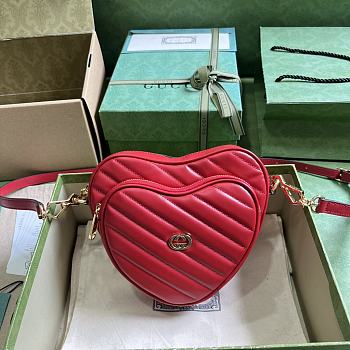 	 Bagsaaa Gucci Interlocking G mini red heart bag - 20x17.5x6.5cm